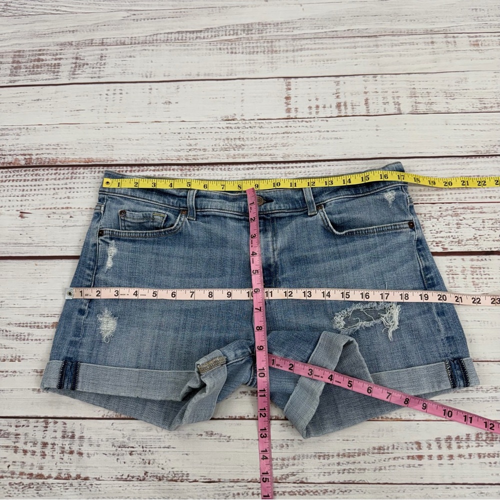 7 for all Mankind Women’s Size 31 Relaxed Mid Roll Distressed Jean Shorts - Picture 6 of 13